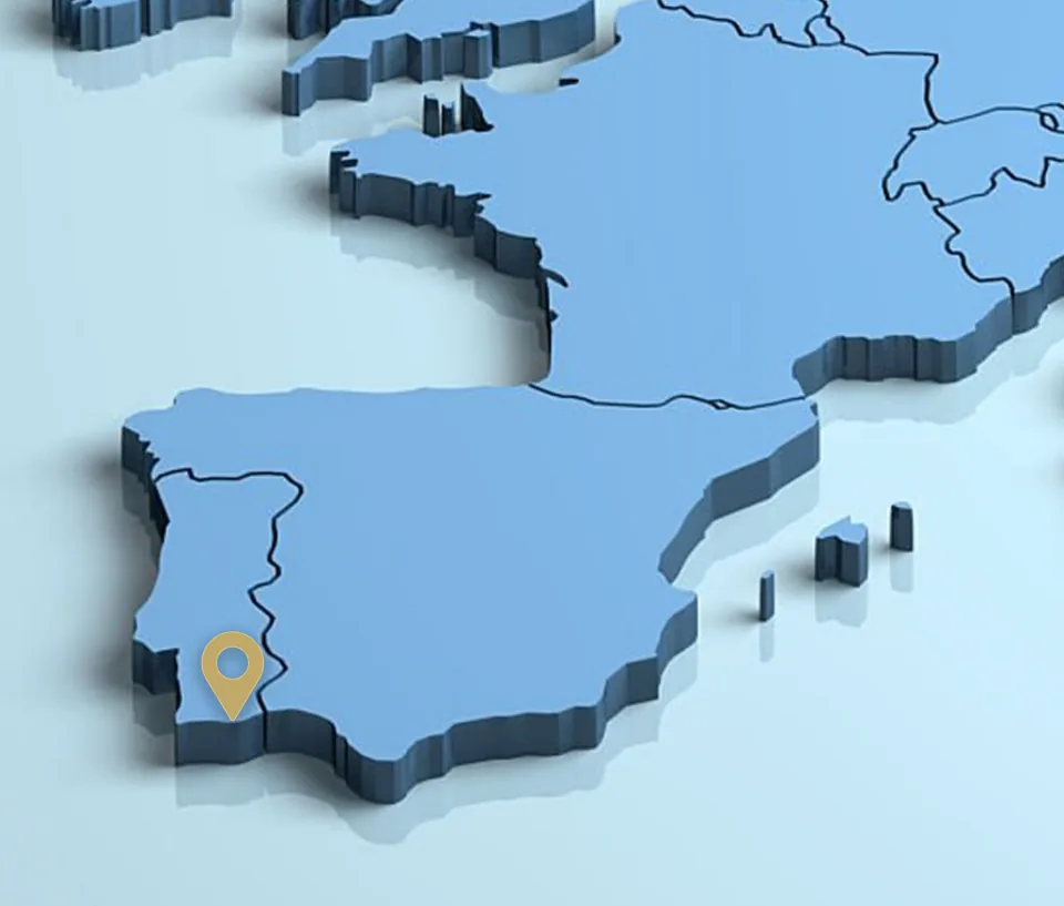 Map of the Iberian Peninsula with Portugal highlighted